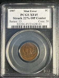 1907 1C �C���h�� PCGS XF-45 BN �~���g�G���[ ���S����22%�I�t
