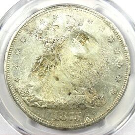 1875-CC 貿易銀貨 T$1 - PCGS AU 詳細 - 希少なカーソンシティ コイン!