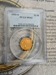 �S�[���h 1925 D $2.50 MS63 PCGS �C���f�B�A���w�b�h �N�H�[�^�[�C�[�O�� �u�����A���g TP-9875