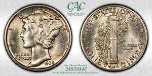 1935�N�� S �}�[�L�����[�_�C�� - CAC MS63 - ++RARE++ RPM S/S FS-501 - �f���炵�����{