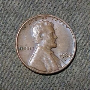 1968�N D �����J�[�� �y�j�[�i�󏭁jIn God We Trust��L on edge Mint Mark Error