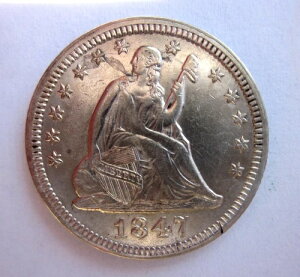 1847�N ���o�e�B �V�[�e�b�h �N�H�[�^�[ 25�Z���g �R�C�� �t�B���f���t�B�A������ �� �ǎ� ���t����