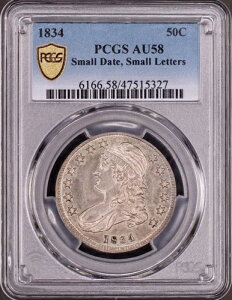 1834�N�� ���^���t���� ���^�������� �L���b�v�h�o�X�g �n�[�t�h�� O-109 PCGS AU58