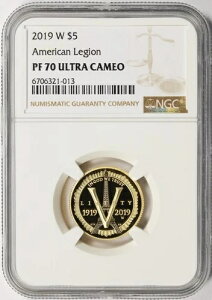 2019-W American Legion �S�[���h�L�O $5 NGC PF70 �E���g���J���I-