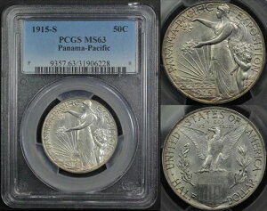 1915�N S �p�i�}�E�p�V�t�B�b�N PAN-PAC �L�O��� �n�[�t�h�� 50�Z���g PCGS MS 63