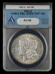 1893�N $1 VAM 4 �_�u���X�^�[ ANACS AU50 �g�b�v100 026