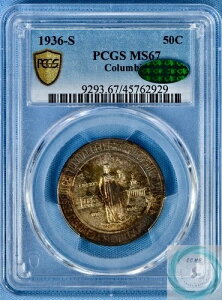 1936-S �R�����r�A�L�O 50�Z���g PCGS MS67 CAC�t�� - �^�u�g�i�[