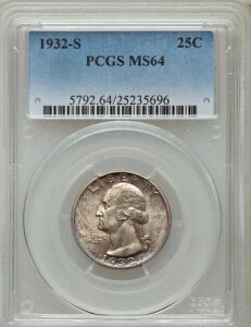 �č� 1932-S ���V���g�� �N�H�[�^�[/25 �Z���g�A���I������ PCGS �F�� MS64