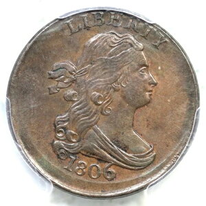 1806 C-4 PCGS AU 58 Lg 6�A�X�e���u���[�h�X�g���b�N�h���[�v�o�X�g�n�[�t�Z���g�R�C�� 1/2c