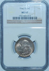 1943�N S NGC MS67 �~�f�B�A�� S FS-502 ���V���g�� �N�H�[�^�[