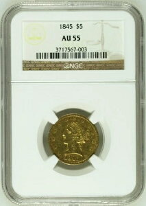 1845�N P �S�[���h �n�[�t�C�[�O�� ���o�e�B�w�b�h NGC AU-55