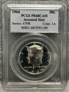 1964 �V���o�[ �v���[�t �P�l�f�B 1/2 �h���A�N�Z���g�w�A 50C PCGS PR68Cam BX50K-