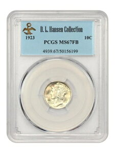 1923 10�Z���g PCGS MS67 FB ex: D.L. �n���Z��