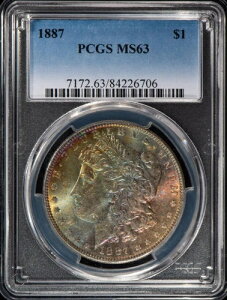 1887-P �����K����� MS63 �����X�^�[�g�[�� �u���[�O���[�� �p���v�L�� �S�[���h�\��