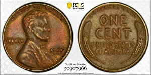 1955�N �_�u���_�C �\�� DDO �_�C#1 �����J�[�� �E�B�[�g �J�b�p�[ �Z���g 1C PCGS AU �ڍ�