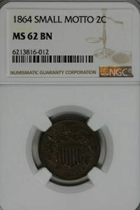1864 .02 NGC MS 62BN �X���[�����b�g�[ 2�Z���g�d�݁A2c�A�V�[���h�R�C���A1800�N��̃R�C��