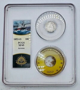 SS�Z���g�����A�����JSSCA���A1853-O 10C PCGS XF45 �S�[���h�s���`�t��??�������b�N??-