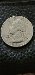 1986 P Mark 25c Error in Cod We Trust �N�H�[�^�[ �_�u���X�g���b�N���A-