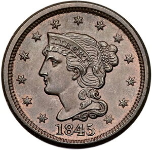 1845�N N-8 R-1 PCGS MS 63 BN �ґg�w�A ���[�W�Z���g�R�C�� 1C-
