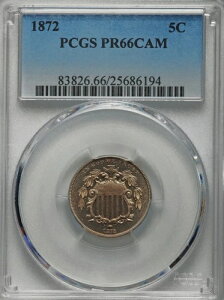 1872�N PCGS PR66CAM 5C �J���I �V�[���h �j�b�P��
