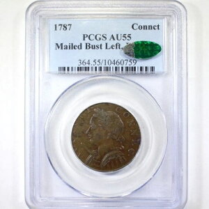 1787�N Connct ���[�����O �o�X�g�� PCGS/CAC AU55BN-�R���j�A��-
