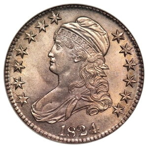 1824�N O-105 �L���b�v�h�o�X�g�A���ɕ������� 50C NGC MS62