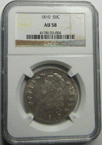 1810 �N�L���b�v�h �o�X�g �n�[�t �h���ANGC AU58�A���X�^�[ �o�X�^�[�A�z���C�g�A�����ȉ��B
