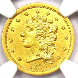 1838�N �N���V�b�N �S�[���h �N�H�[�^�[�C�[�O�� 2.50�h���R�C�� - NGC �����ʏڍ� (UNC MS)