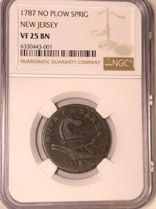 1787�N �j���[�W���[�W�[�A���n���� ���Ȃ� ���̏�ɏ��} NGC VF 25 BN: NJ����