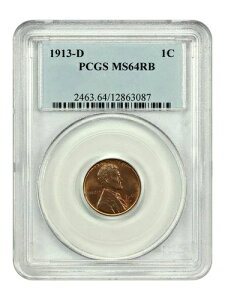 1913-D 1C PCGS MS64RB - �����J�[���E�Z���g�i�����F���ʁj - ���ǍD��D�~���g