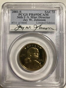 2001�N����ŃT�J�K�E�B�A�E�v���[�t�E�h�� PCGS PR69 DCAM�A�W�F�C�E�W�����\���̃T�C������