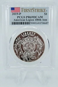 2019-P PCGS PR69DCAM �A�����J�݋��R�l��100���N�L�O �V���o�[�v���[�t 1�h��