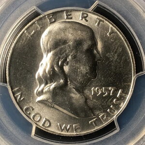 1957�N-D 50C FL �t�����N�����n�[�t�h�� PCGS MS65FBL 82992331-