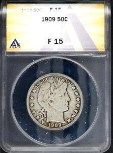 1909�N 50�Z���g �V���o�[ �o�[�o�[ �n�[�t�h�� F 15 ANACS # 7880507 + �{�[�i�X