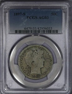 1897-S �o�[�o�[�n�[�t�h�� 50c PCGS AG3 AG03-