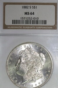 1882-S �����K�� 90% �V���o�[ �_���[ �u���X�g�z���C�g NGC�O���[�h MS 64 (1571252-010)