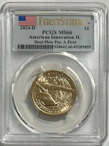 2024 D A IL �C���m�C�E�C�m�x�[�V�����E�h�� $1 PCGS MS66 �X�`�[���E�v���E�E�t�@�[�X�g�E�X�g���C�N