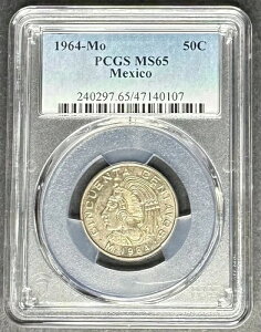 1964-Mo ���L�V�R Cincuenta Centavo 50C PCGS MS-65�A3 �_�w���� 5 �h������!