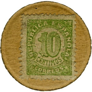  �X�y�C�������핕���X�֐؎�? REPUBLICA 10c? TIMBRE MONNAIE��D8306