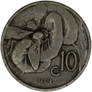 �C�^���A�R�C�� 10 Centesimi 1919 ��v���t !!! F+ Choice Fine