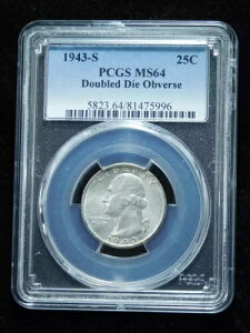 1943-S 25�Z���g���V���g����� - PCGS MS64 �_�u���_�C�\��