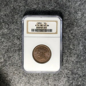 1852�N �҂ݍ��݃w�A ���[�W�Z���g NGC MS 65 BN N-16 ���i��
