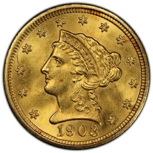 1903 �N $2.50 ���o�e�B �w�b�h �N�H�[�^�[ �C�[�O�� ? PCGS MS65 ? ��Ζ����ʋ���!