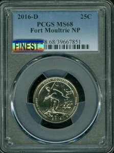 2016 D FORT MOULTRIE PCGS MS68 PQ MAC �ō����O���[�h & �X�|�b�g���X POP 5 �B