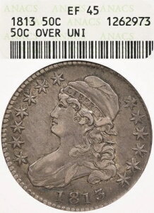 1813 50C ANACS XF45 50C/UNI O.101 �L���b�v�h�o�X�g �n�[�t�_���[ �I�[���h�\�[�v�{�b�N�X�z���_�[
