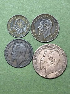 �C�^���A�̌Â� Centesimi �R�C�� 4 ���Z�b�g�A1867T 2 �Z���g�A1861N 5 �Z���g�A1861M 5 �Z���g�A1867OM 10 �Z���g