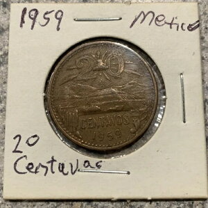 1959 20 CENTAVOS ���L�V�R �R�C�� ESTADOS UNIDOS MEXICANOS �������� �č�
