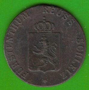 Coin Reuss Younger Line To Schleiz 3 Pfenige 1844 ���ɑf���炵�� nswleipzig