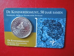 J6046 �I�����_ 2004 DE KONINKRIJKSMUNT �V���o�[ VIJF 5 ���[�� �R�C�� �J�[�h UNC/BU