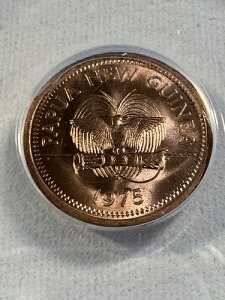 1975�N �p�v�A�j���[�M�j�A 1 Toea ANACS�ɂ��MS 65 RD�O���[�h �o�[�h�E�B���O�o�^�t���C